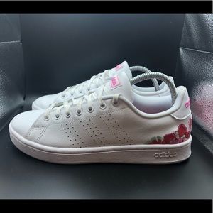 Adidas womens pink flower sneakers size 9